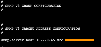 snmp config from working switch